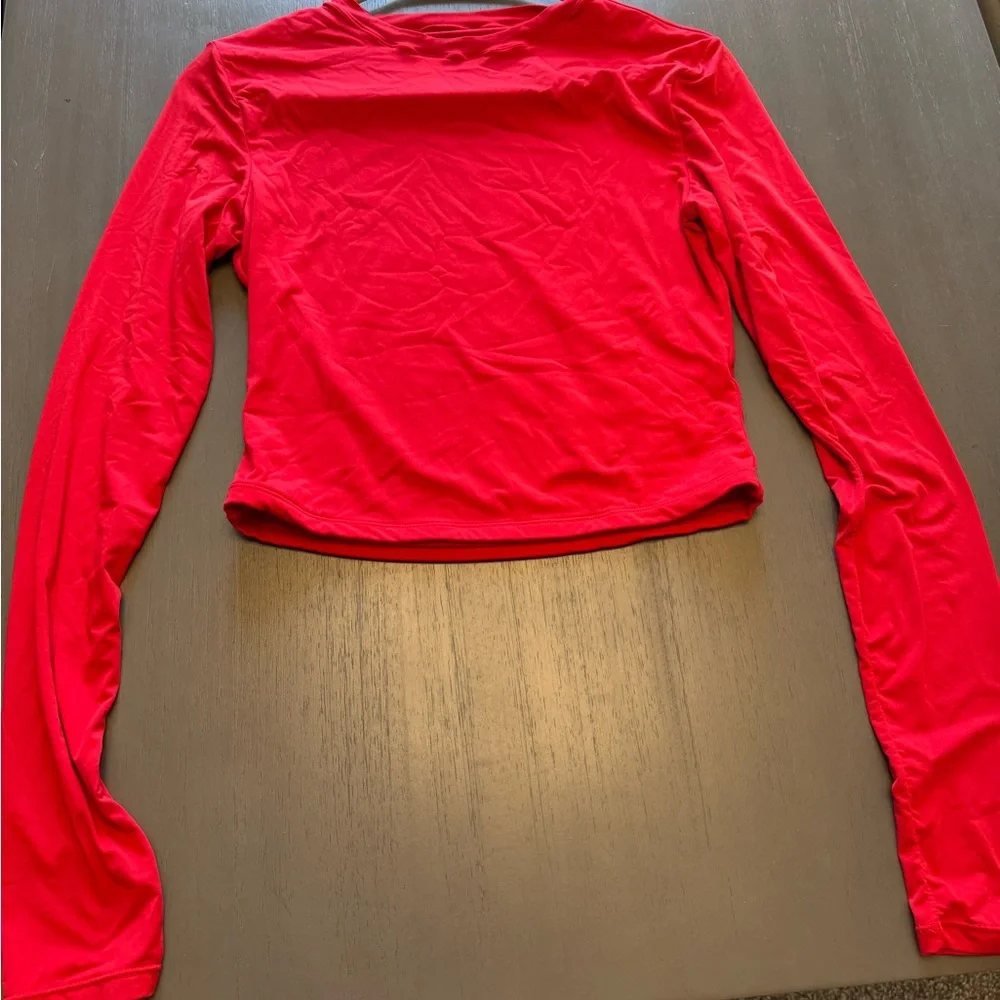 SKIMS Vibrant Red Long Sleeve Top - Picture 2 of 3
